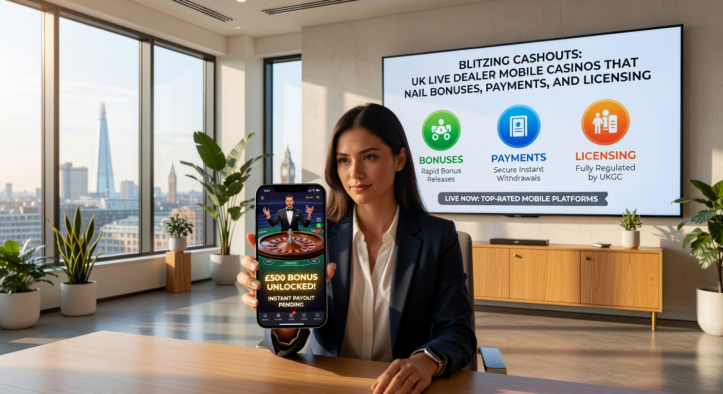 Close-up of a smartphone showing a successful cashout notification from a UK live casino app, with bonus terms and licensing badges visible in the interface