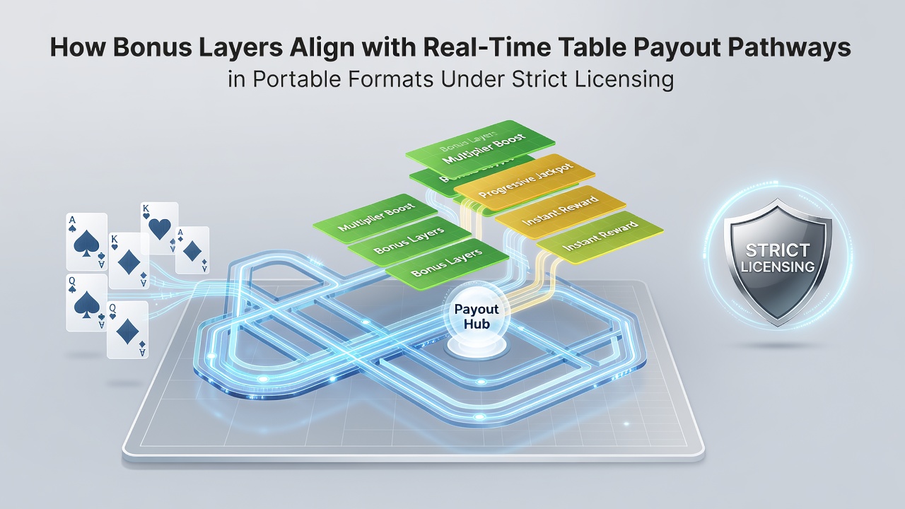 Diagram depicting payout pathway synchronization for licensed mobile table games