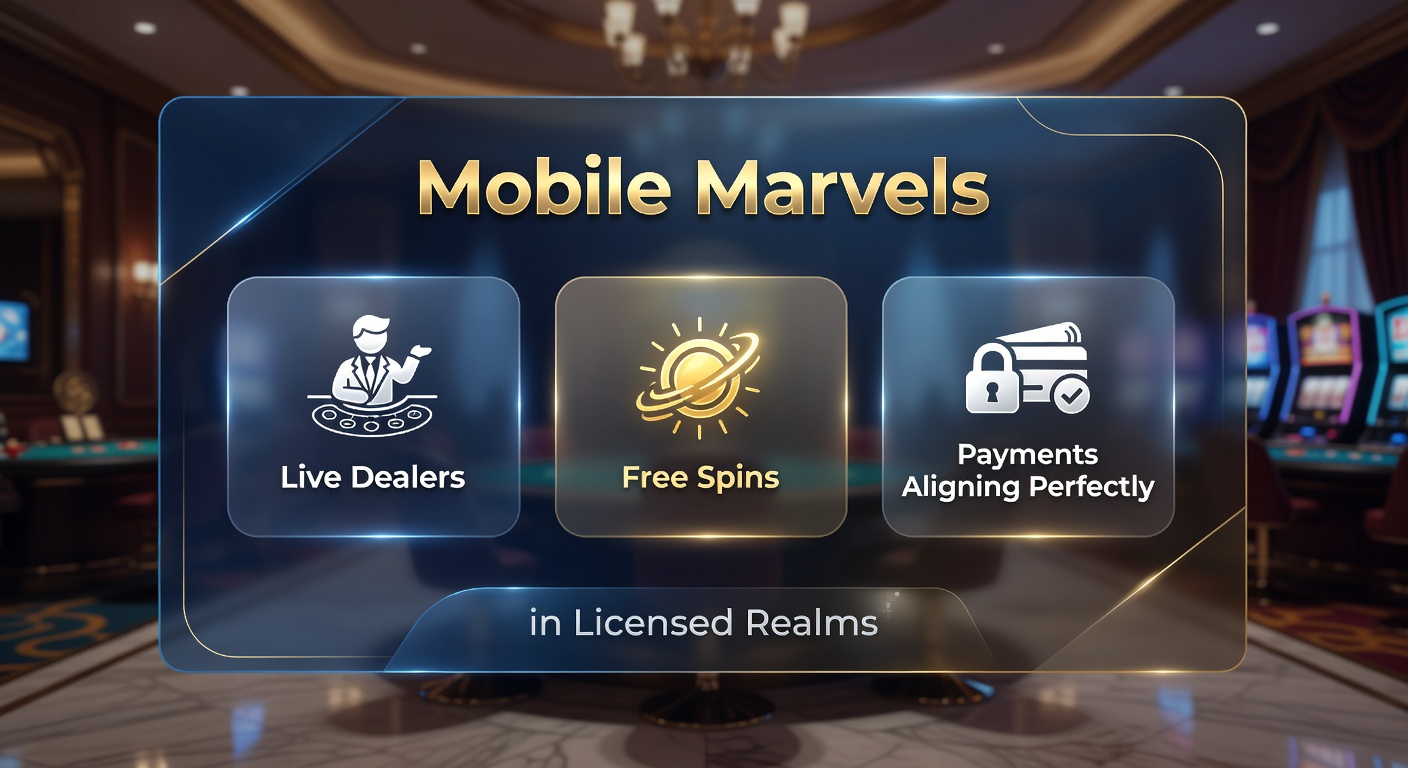 Close-up of a mobile casino app showcasing free spin activations on colorful slots, live dealer previews, and one-tap payment gateways under a licensed badge