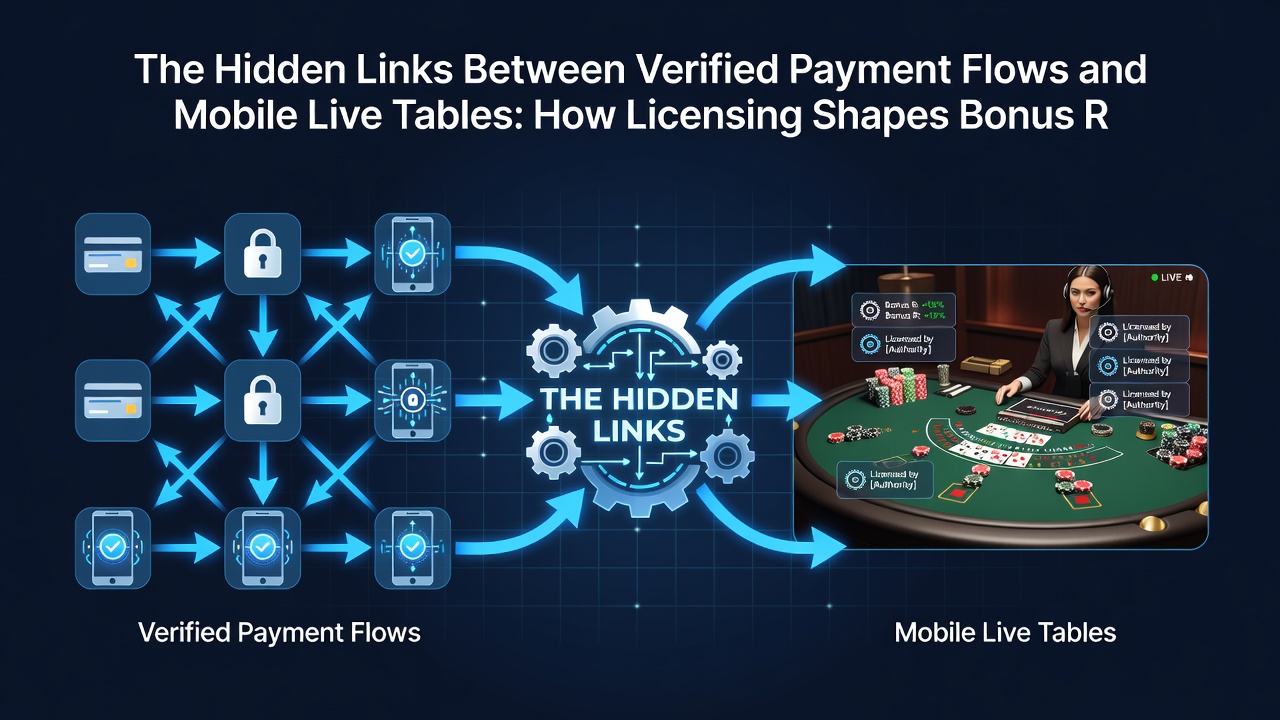 Flowchart illustrating licensing checkpoints between deposit verification and bonus activation on mobile live tables