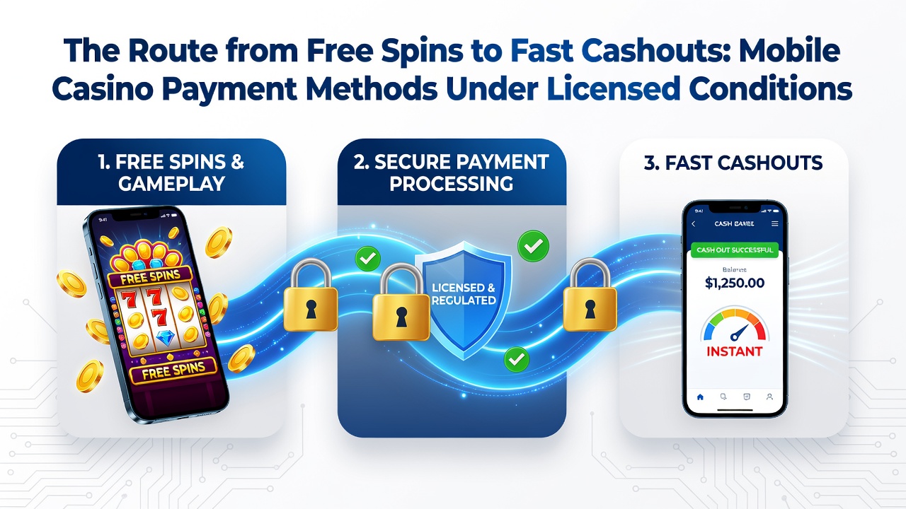 Secure mobile payment dashboard displaying withdrawal request confirmation and licensed casino seal